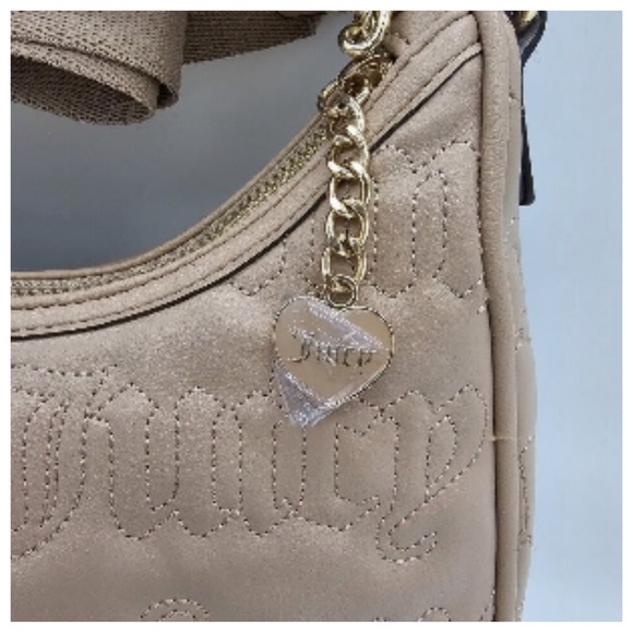 Juicy Couture Pink League Hobo Bag faux Leather in Cafe with Guitar strap - Picture 5 of 11